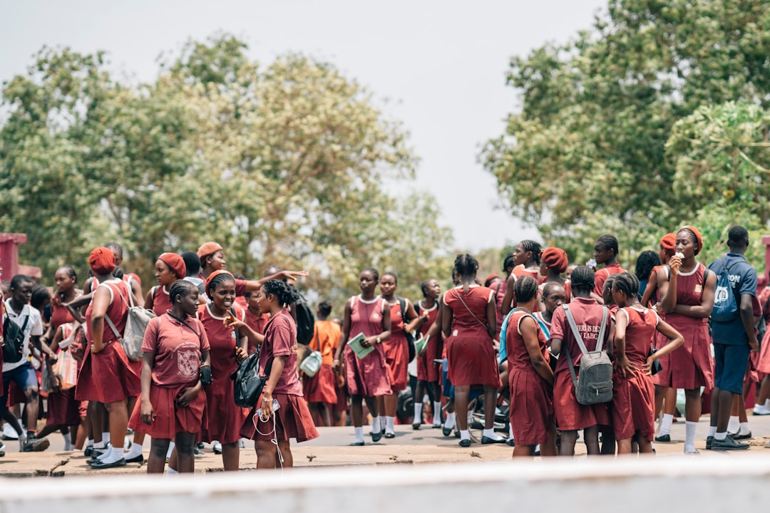 A large group of people standing in a line